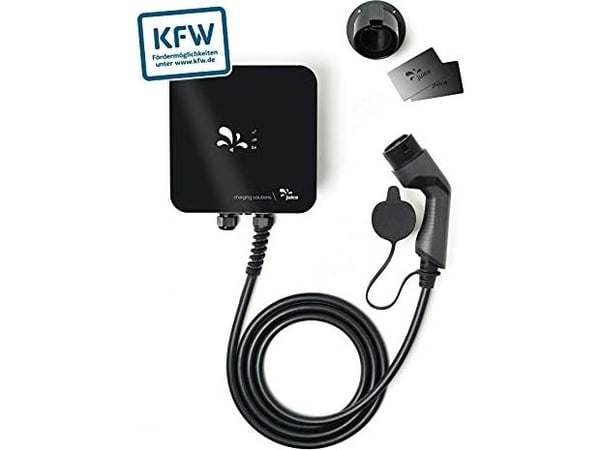 Juice Technology lader me, wallbox (svart/sølv, 11 kW, 5 m kabel, RFID, MID strømmåler)