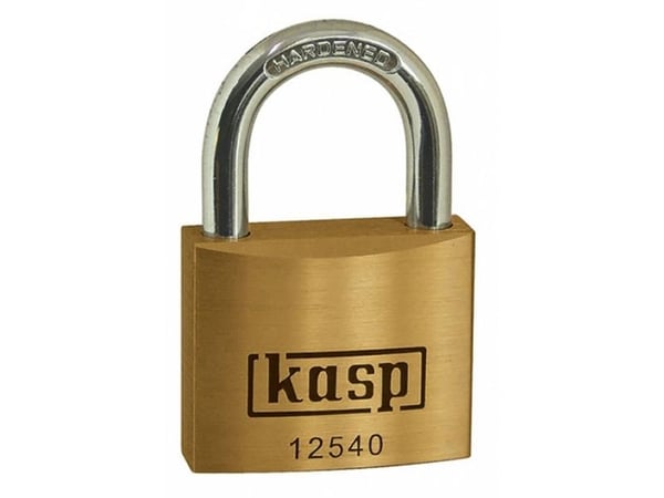 Kasp K12540A1 hengelås 40 mm, like nøkler, gul nøkkellås