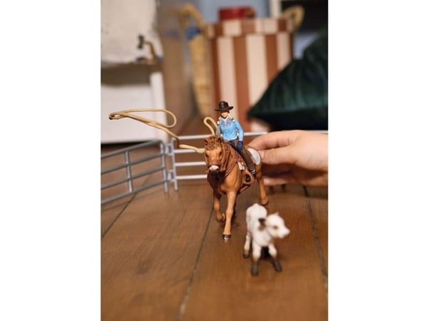 schleich Cowgirl Team Roping Fun