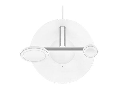Belkin BoostCharge Pro - Trådløst ladestativ - med MagSafe + AC-strømadapter - 15 watt - Fast Charge - hvit - for Apple AirPods; AirPods Pro; iPhon...