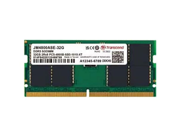 Transcend JetMemory JM4800ASE-32G, 32 GB, 1 x 32 GB, DDR5, 4800 MHz, 262-pinners SO-DIMM