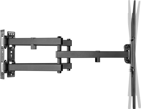 SpeaKa Professional SP-TVM-204, 75 x 75 mm, 600 x 400 mm, -15 - 5°, -45 - 45°, Strykejern, Sort