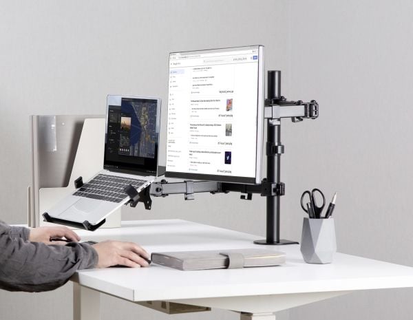 SpeaKa Professional SP-MM-302, PC- og skjermarm, Sort, 25,4 cm (10"), 39,6 cm (15.6"), 81,3 cm (32"), 12 kg