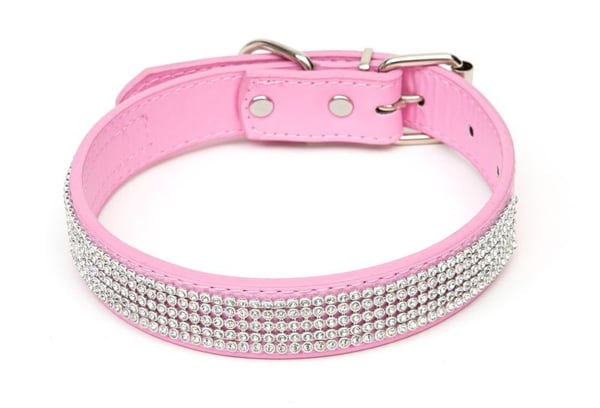 Paw Love - Halsbånd m. similisten hund (Medium) - Pink