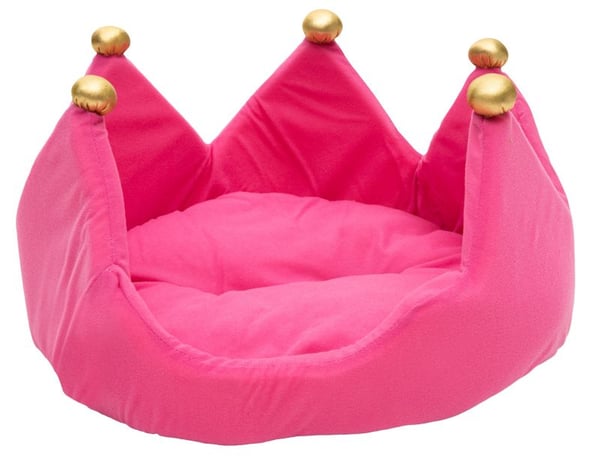 Paw Love - Krone Hundeseng - Harald - Pink/Guld