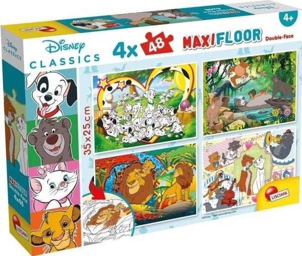 Disney dobbelsidig puslespill Maxi 4x48