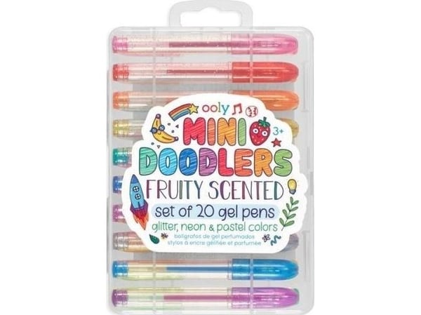 OOLY Mini Doodlers, Gelépenn med hette, Blå, Cyan, Grønn, Grå, Lyseblå, Lysegrønn, Lys fiolblå, Lyserosa, Oransje, Rosa, Lilla,..., Flerfarget, Gje...