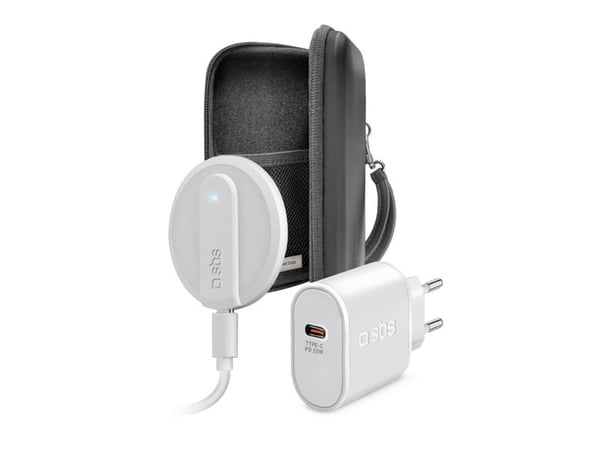 SBS Always on Charge KIT, Innendørs, USB, Trådløs lading, Hvit