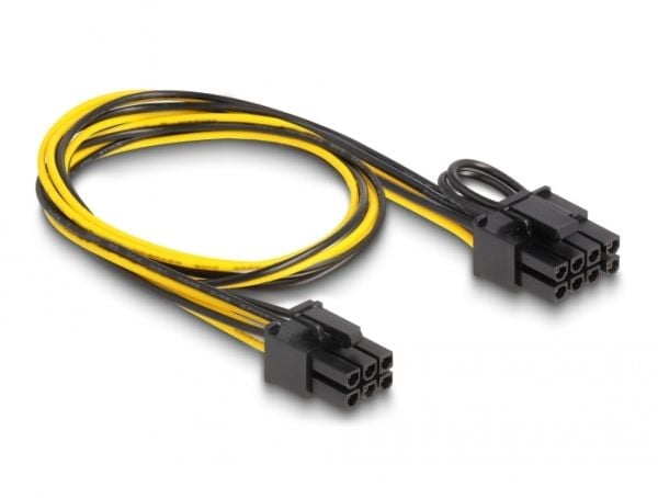 Delock - Strømkabel - 6-pins PCIe-strøm (hann) til 8-pins PCIe-strøm (hann) - 50 cm