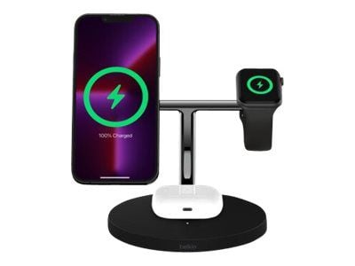 Belkin BoostCharge Pro - Trådløst ladestativ - med MagSafe + AC-strømadapter - 15 watt - Fast Charge - svart