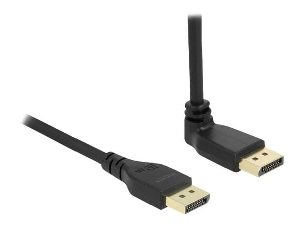 Delock - DisplayPort-kabel - DisplayPort (hann) til DisplayPort (hann) vinklet - DisplayPort 1.4 - 2 m - 8K-støtte - svart