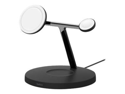 Belkin BoostCharge Pro - Trådløst ladestativ - med MagSafe + AC-strømadapter - 15 watt - Fast Charge - svart