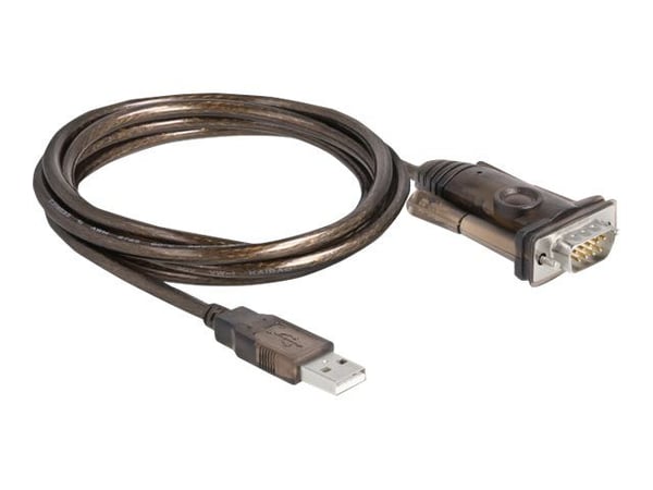Delock - USB / seriell kabel - USB (hane) till DB-9 (hane) - 1.5 m - tumskruvar - svart, transparent