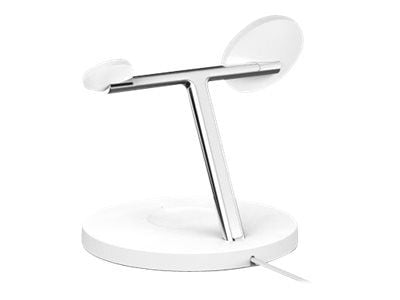 Belkin BoostCharge Pro - Trådlöst laddställ - med MagSafe + växelströmsadapter - 15 Watt - Fast Charge - vit - för Apple AirPods; AirPods Pro; iPho...