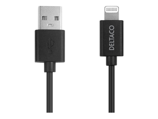 DELTACO - Lightning-kabel - USB hann til Lightning hann - 1 m - svart