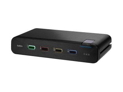 Belkin Universal Secure Dual-Head - 2:a generationen - omkopplare för tangentbord/video/mus/ljud - 4 x KVM/ljud - 1 lokal användare - skrivbordsmod...