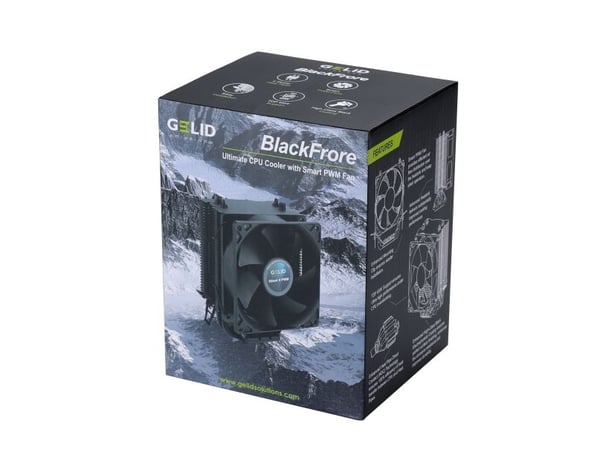 Gelid Solutions BlackFrore, Air cooler, 9,2 cm, 900 RPM, 2000 RPM, 20 dB, 37,9 cfm
