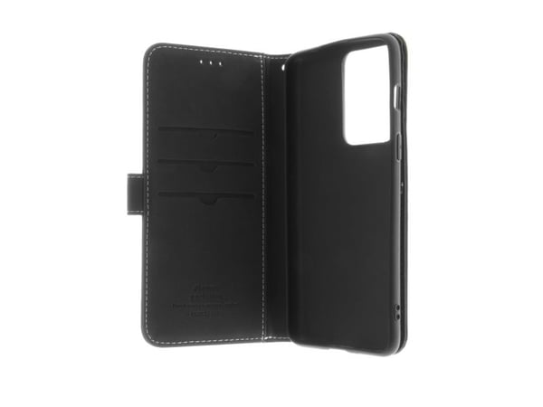 Insmat - Lommebok for mobiltelefon - ekte skinn, termoplast-polyuretan (TPU), kartong+papir+aluminiumsfolie, bomullssting - svart - for OnePlus Nor...