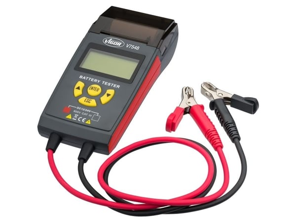 Vigor V7548 bilbatteritester batteritest, batteriprøving, inkl. skriver, ladeovervåking, egnet for start/stopp, kontroll av generator