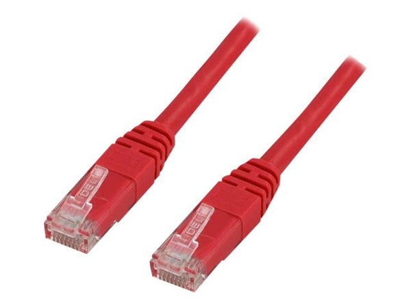 DELTACO - Koblingskabel - RJ-45 (hann) til RJ-45 (hann) - 3 m - UTP - CAT 6 - rød