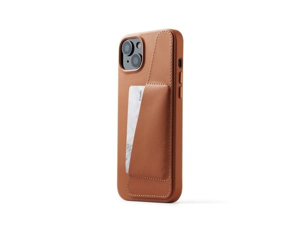 Mujjo Nahkainen lompakkokotelo iPhone 15 Plus - Monacon sininen