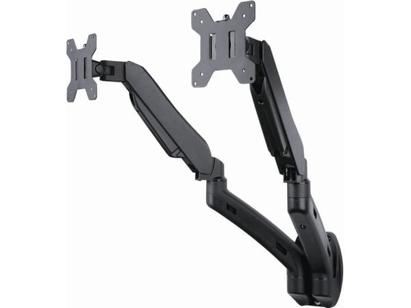 ART L-14GW - Brakett - justerbar arm - for 2 LCD-skjermer - metall - svart - skjermstørrelse: 13"-27" - veggmonterbar