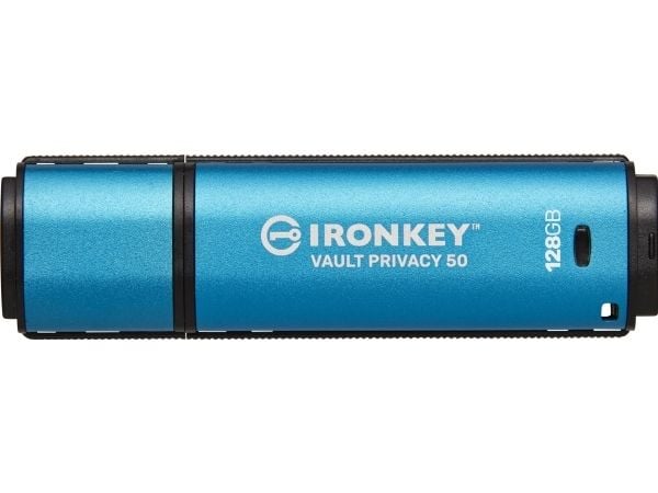 Kingston IronKey Vault Privacy 50 Series - USB-flashstasjon - kryptert - 128 GB - USB 3.2 Gen 1 - TAA-samsvar