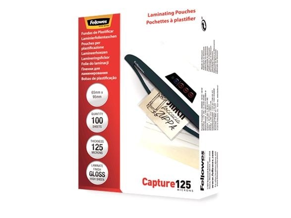 Fellowes Laminating Pouches Capture 125 micron - 64 x 95 mm lamineringspunger