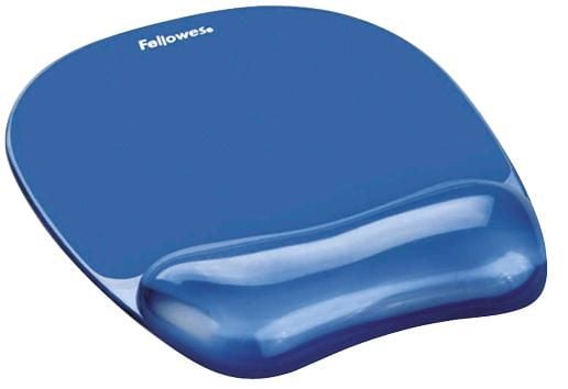Musmatta fellowes crystals gel flex, med handledsstöd, blå