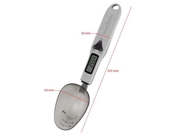 ProfiCook PC-LW 1214, Elektronisk kjøkkenvekt, 0,3 kg, 0,1 g, Rustfritt stål, LCD, AAA