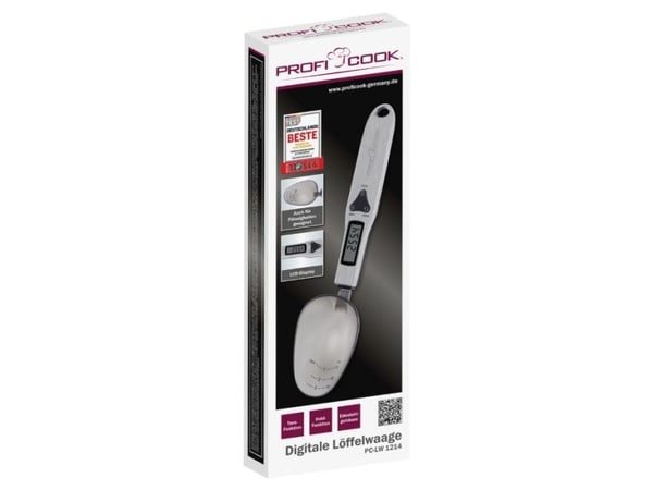 ProfiCook PC-LW 1214, Elektronisk kjøkkenvekt, 0,3 kg, 0,1 g, Rustfritt stål, LCD, AAA