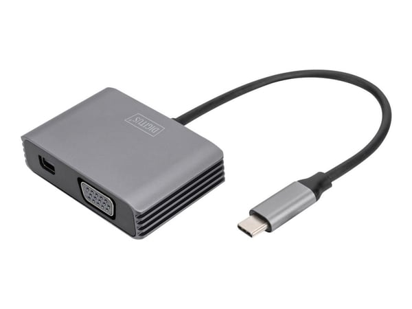 Digitus DA-70825, 0,2 m, USB Type-C, Mini DisplayPort + VGA, Uros, Naaras, Suora