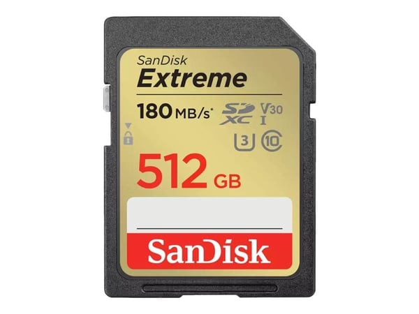 SanDisk Extreme - Flash-minnekort - 512 GB - Video Class V30 / UHS-I U3 / Class10 - microSDXC UHS-I