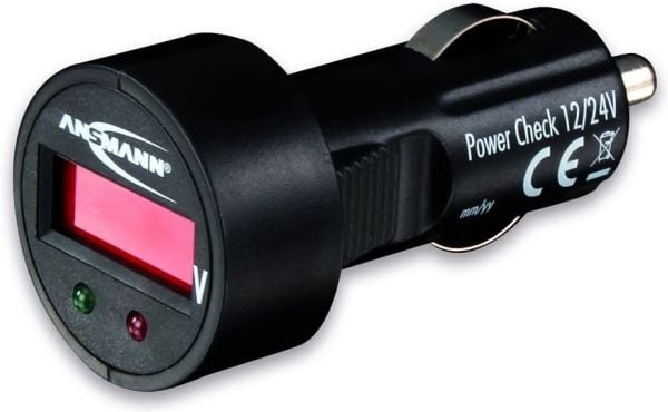 Ansmann PowerCheck12/24V - 1900-0019, Svart