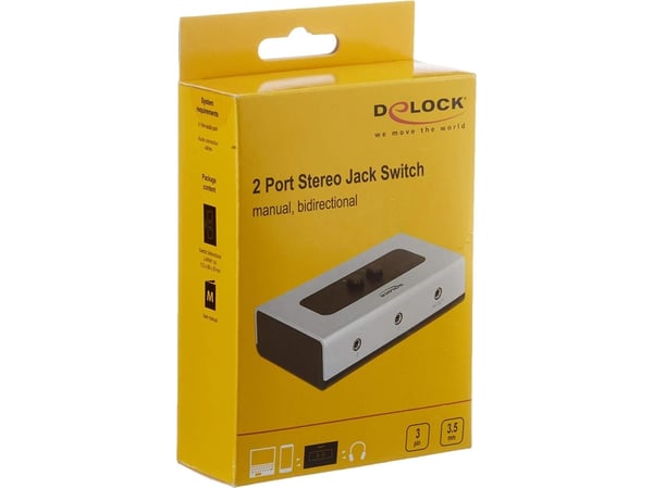 Delock Switch Stereo Jack 3.5 mm - Lydsvitsj - 2 x lyd - stasjonær