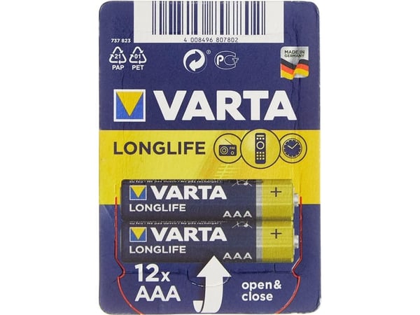 Varta Longlife 4103 - Batteri 12 x AAA - Alkalisk
