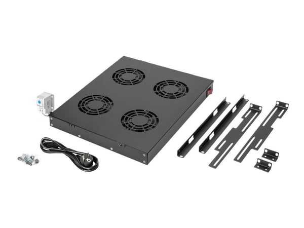 DIGITUS Professional Line DN-19 FAN-4-HO-SW - Systemviftebrett - med 4 kjølevifter - svart - 19" - for P/N: DN-19 22U-6/6-EC, DN-19 47U-6/8, DN-19 ...