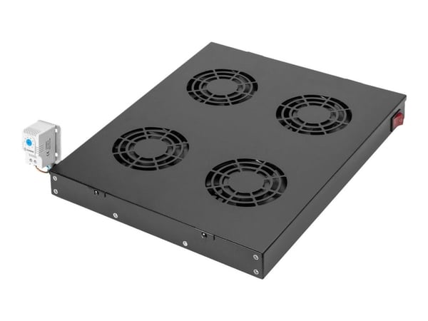 DIGITUS Professional Line DN-19 FAN-4-HO-SW - Systemviftebrett - med 4 kjølevifter - svart - 19" - for P/N: DN-19 22U-6/6-EC, DN-19 47U-6/8, DN-19 ...