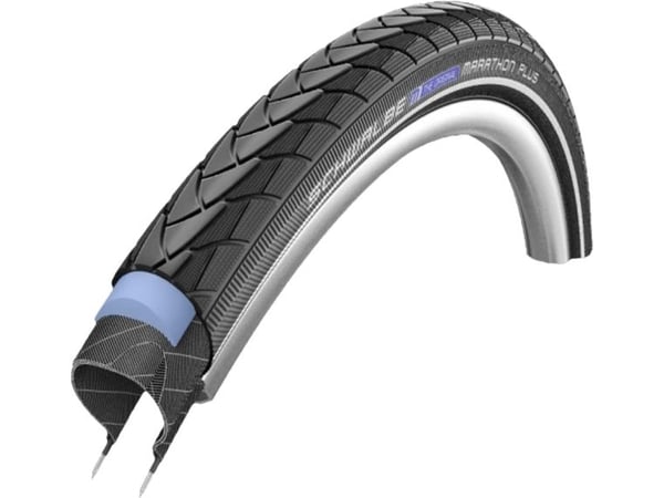 Schwalbe Marathon plus, 28", Bybruk/eventyr, Veg, Tubeless Ready, Folding bead, Sort, 65 - 95 psi