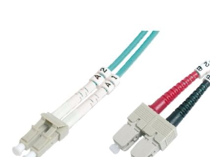DIGITUS - Koblingskabel - SC flermodus (hann) til LC multimodus (hann) - 3 m - 3 m - fiberoptisk - dupleks - 50 / 125 mikroner - OM4 - med støvel, ...