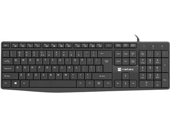 NATEC NAUTILUS, Täysikokoinen (100 %), Langallinen, USB, Kalvokytkin, QWERTY, musta