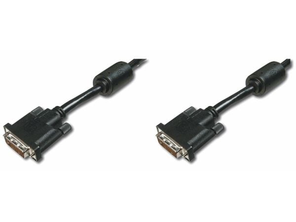 ASSMANN - DVI-kabel - dobbeltlenke - DVI-D (hann) til DVI-D (hann) - 2 m - formstøpt - svart