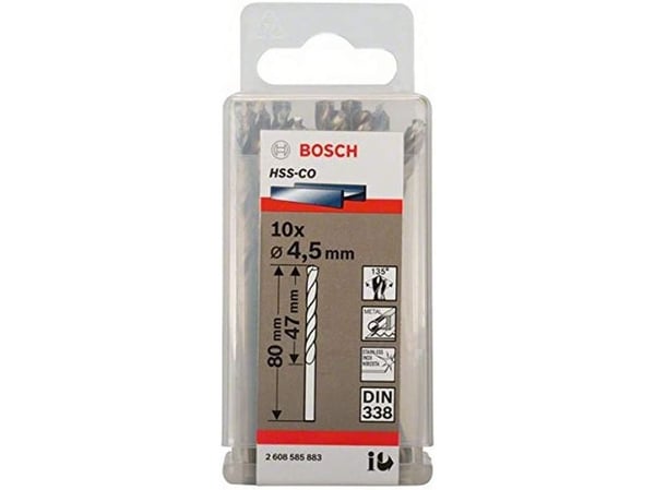 Bosch METALBOR HSS-CO S 4,5X80MM 10 STK