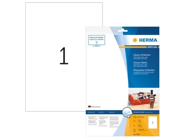 HERMA Special - Papir - blank - permanent selv-adhesiv - hvit - A4 (210 x 297 mm) - 120 g/m² - 10 etikett(er) adresselapper