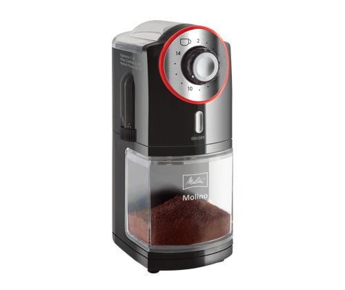 Melitta Molino, 200 g, Musta, Punainen, Ruostumaton teräs, 14 kpl, 100 W, 1,61 kg, 162 mm