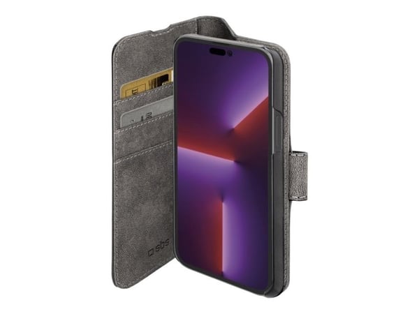 SBS TEBKWALIP1467PK, Lommebok-etui, Apple, iPhone 14 Pro Max, 17 cm (6.7"), Svart