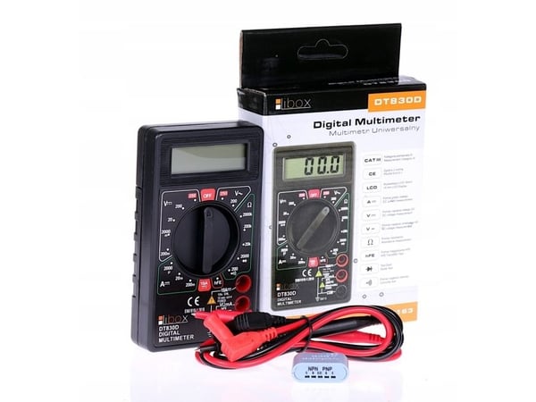Libox Universalmåler DT830D LB0163, LCD, 16 x 48 mm, 3,5 cifre, Batteri, AAA, Alkalisk