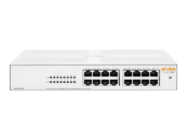 HPE Networking Instant On 1430 16G Switch - Switch - ikke-styrt - 16 x 10/100/1000 - stasjonær, rackmonterbar, veggmonterbar - BTO