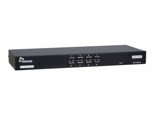 Argus AS-9108HA - KVM-svitsj - 8 x KVM port(s) - 1 lokalbruker - rackmonterbar