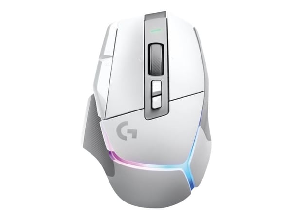 Logitech G G502 X PLUS - Mus - optisk - 11 knappar - trådlös - 2.4 GHz - USB Logitech LIGHTSPEED-mottagare - vit